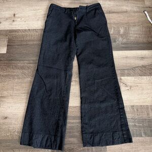 Gary Graham 100% Wool Low Waist Black Wide-Leg Pants Size Size 4